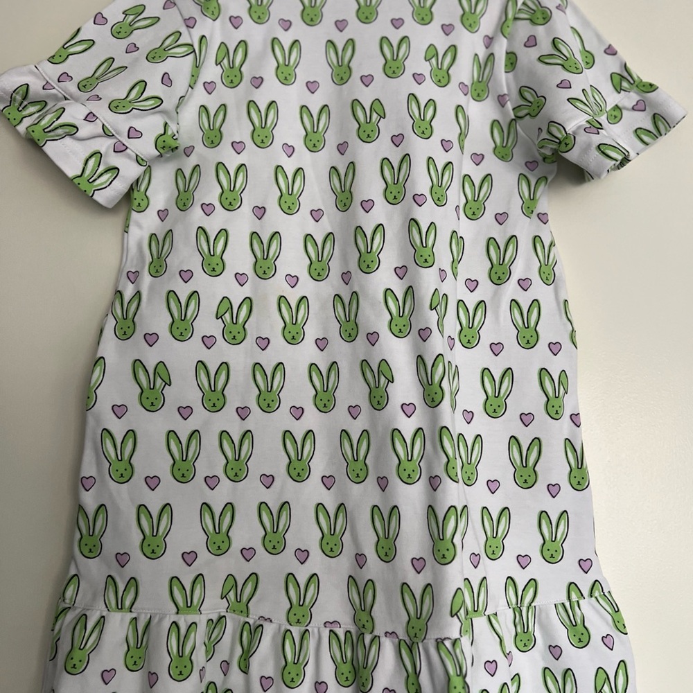 EUC Roller Rabbit Green Bunny Print Dress